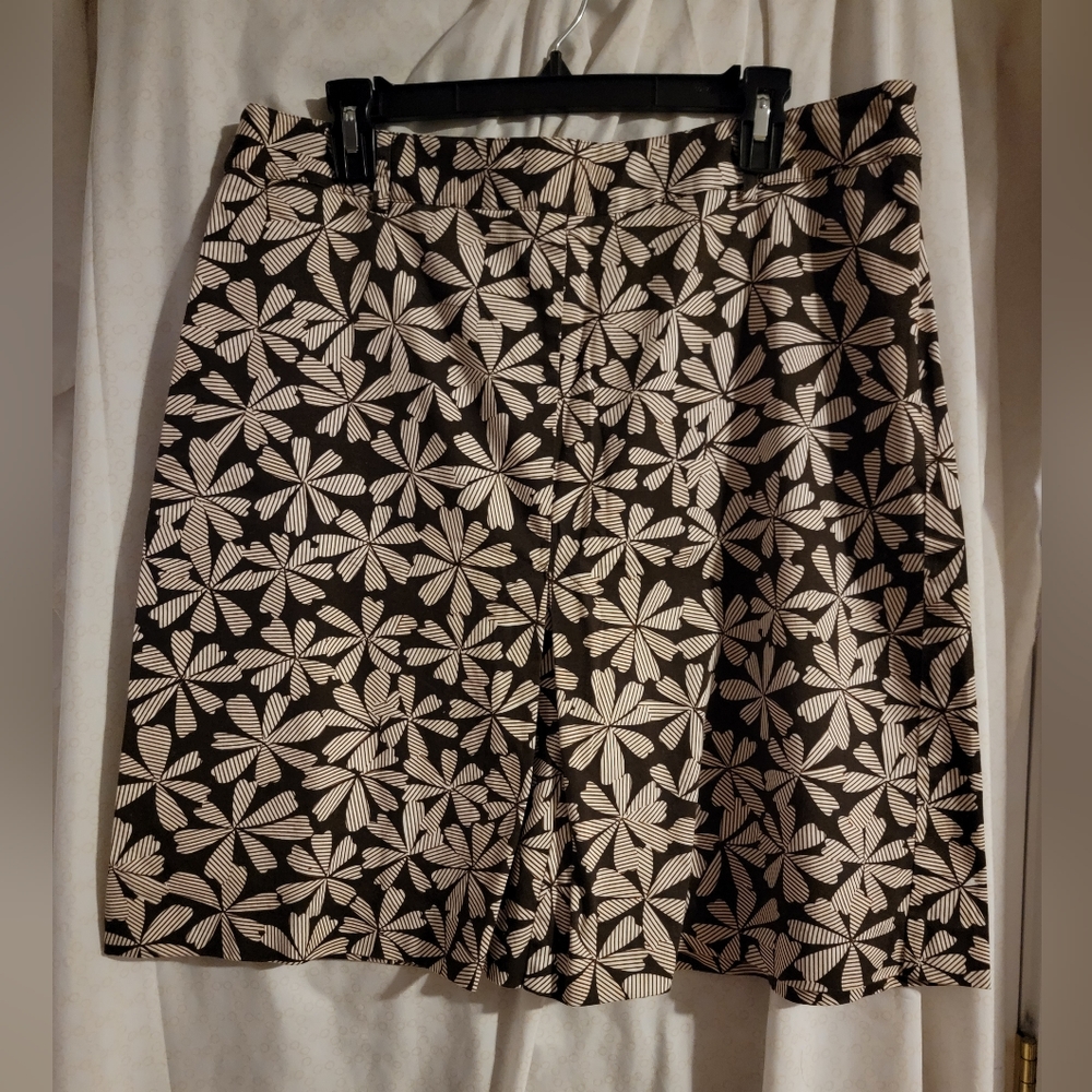EUC Willi Smith skirt, size 14, brown/white